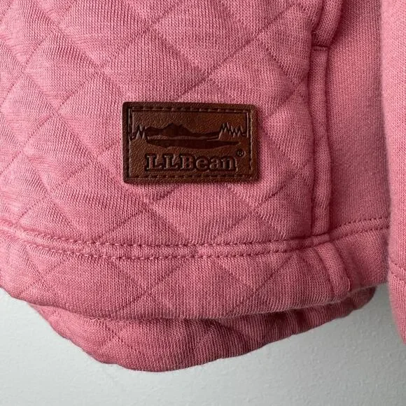 L.L. Bean Mock Neck Quilted Pullover Rose Pink Size L - Picture 4 of 8